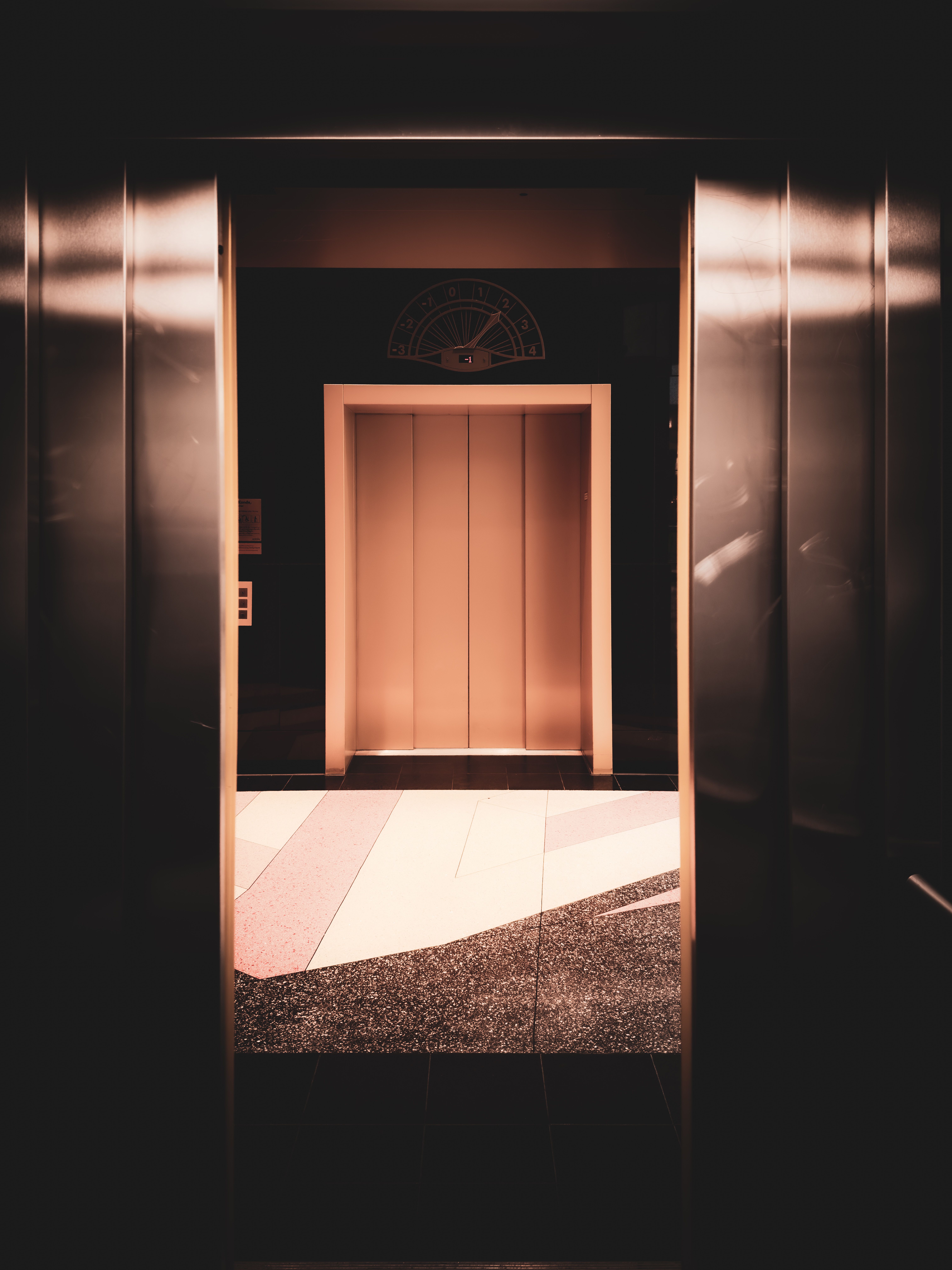 Modern smart elevator interior with sleek design and advanced controls